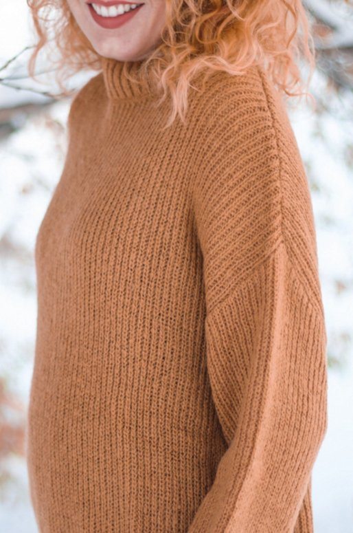 Pull oversize en tricot de couleur camel