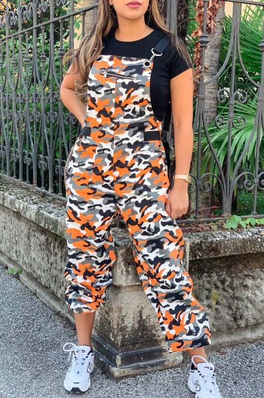 Salopette streetwear imprimé camouflage
