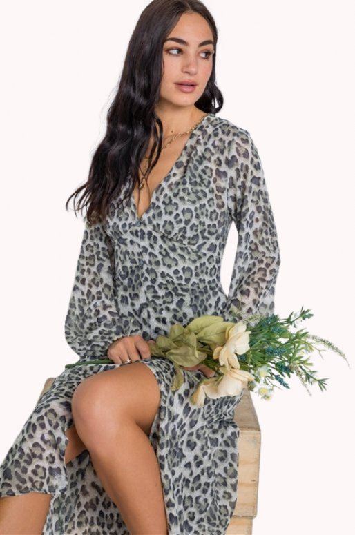 Longue robe imprimé léopard