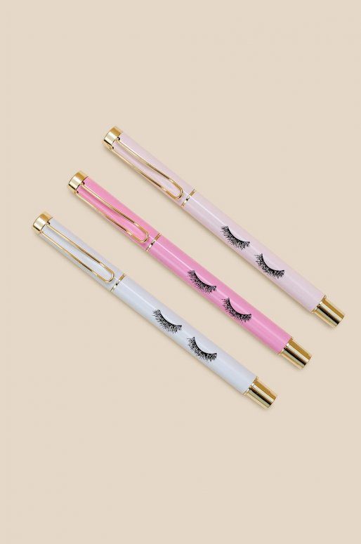 Set de stylos rechargeables en métal, design cils