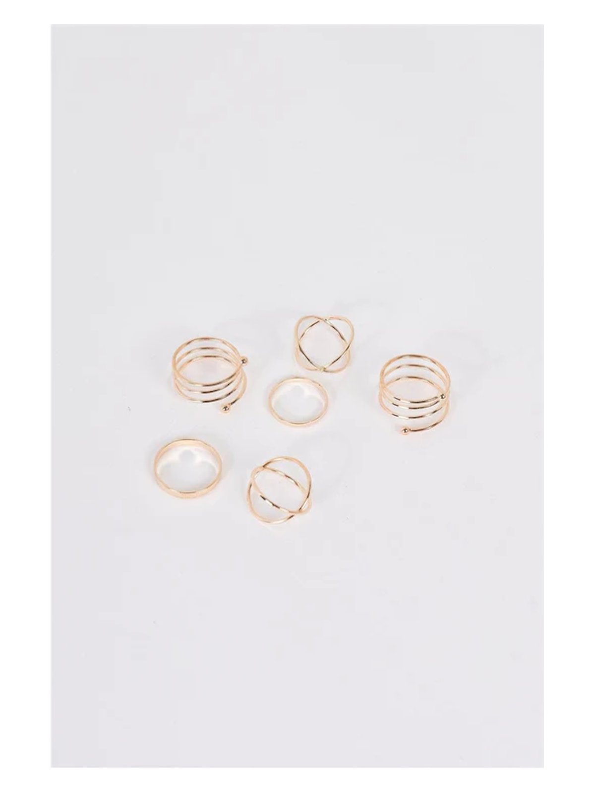 Lot De 6 Bagues Dorées Empilables - Fleur, Perle, Cristaux - Tailles 6 à 9 - Cadeau Femme - Résistantes à L'eau
